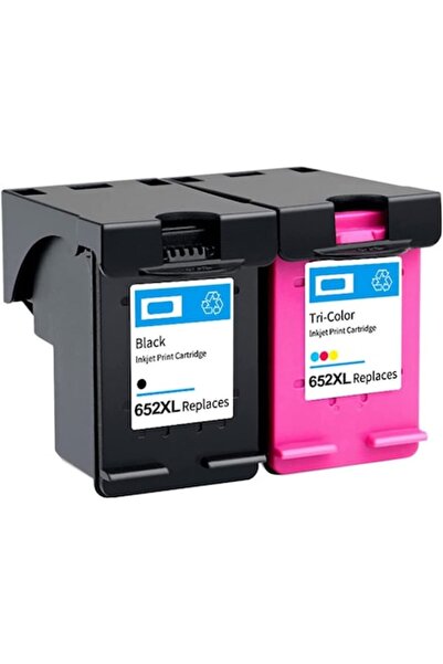 Ulm Cart Set 2 cartuse cerneala compatibile 652XL negru F6V25AE 18 ml + trico...