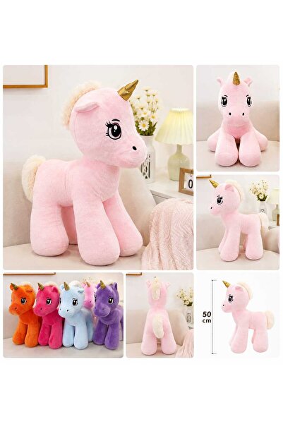 GİYİYORUM 50 CM SEVİMLİ UNİCORN PELUŞ OYUNCAK-YUMUŞAK SARILMALIK AT FİGÜRLÜ P...