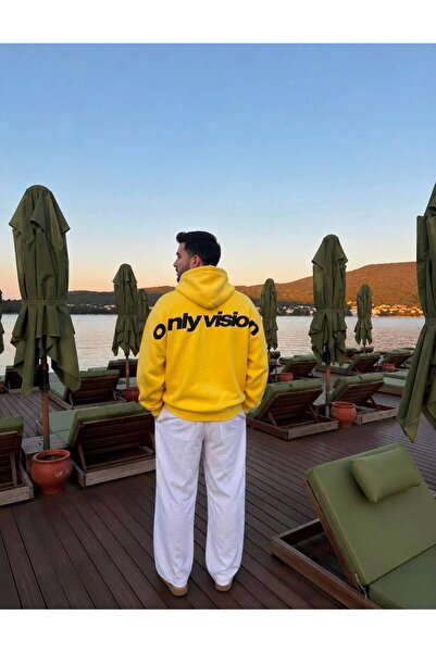 MCSPORT Oversize Sarı Kapüşonlu Sweatshirt