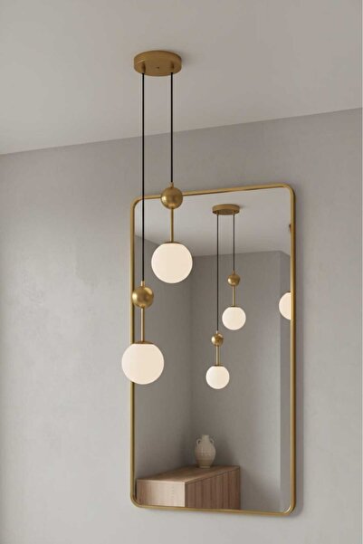 BSA LIGHTING OBRIT ESKİTME BOYALI 2'Lİ (120 CM ) YATAK BAŞI AYNA YANI DEKORATİF SARKIT AVİZE( BEYAZ GLOP CAMLI)