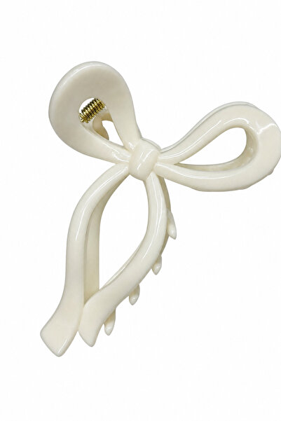 Jack Ferrero Stylish Bow Design Cream Color Latch Hair Clip