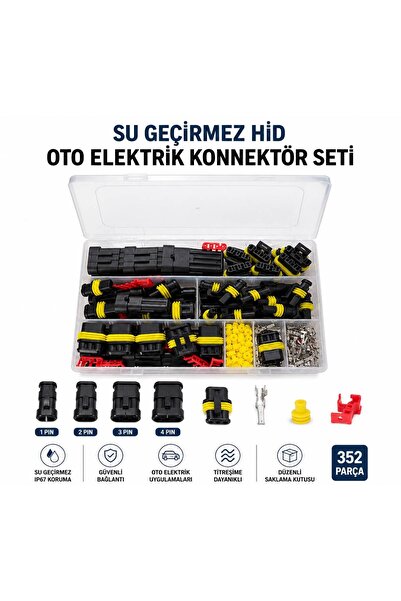 gaman 352 Parça Su Geçirmez HID Oto Elektrik Konnektör Soket Seti
