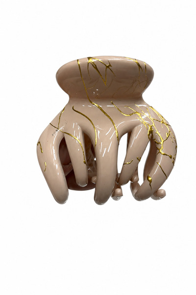 Jack Ferrero Broken Patterned Stylish Cream Color Hair Clip Claw Clip