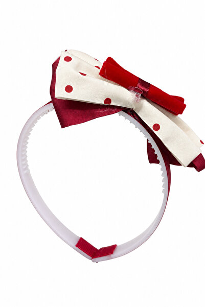 Jack Ferrero Girl's Red Polka Dot Bow Detailed Stylish Hairband
