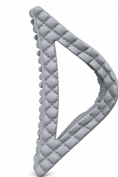 Jack Ferrero Stylish Quilted Patterned Matte Gray Large Size Hair Clip Claw Clip