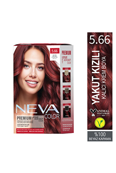 Neva Nevacolor Premıum Kalıcı Krem Saç Boyası 5.66 Yakut Kızılı