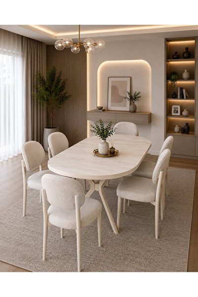 vernoma Verno 6 Kişilik Yemek Masası, Mutfak Masası Takımı