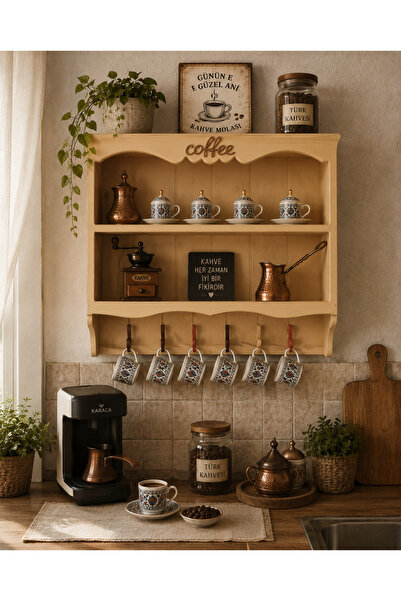 Genel Markalar Berceste Kahve Köşesi 50*60*18 cm Ahşap SARI MDF 1.sınıf