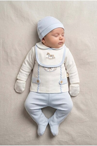 ZEYNUKO Baby Boy Carousel Embroidered with Water Stones 0-3 Months 100% Cotto...