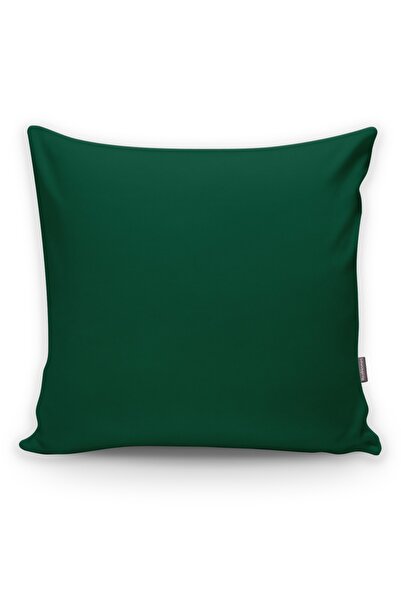 Realhomes Dijital Baskılı Düz Koyu Yeşil Yastık Kırlent Kılıfı (süet Kumaş)