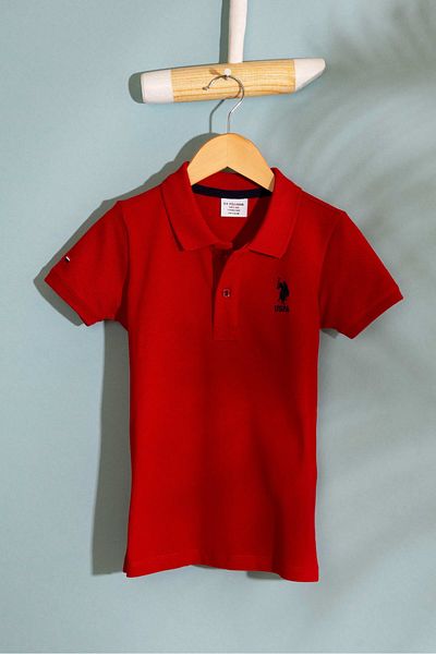 U.S. Polo Assn. Tricou roșu pentru băieți de bază