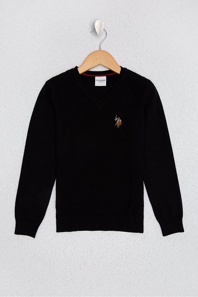 U.S. Polo Assn. Pulover pentru băiat negru