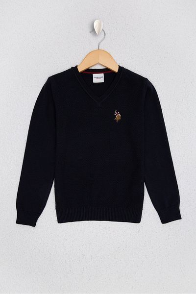 U.S. Polo Assn. Тъмносин пуловер за момче