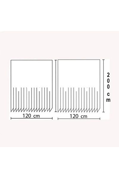 Zethome Κουρτίνα μπάνιου Zethome 5033 Διπλό Φτερό Γκρι 2x120x200
