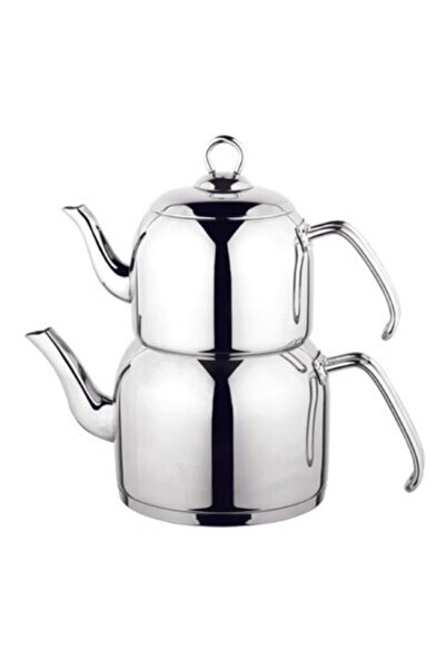Özkent Violet Plain Medium Size Steel Handle Teapot
