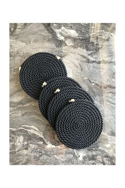 Trendev Decorative Black Coasters Set of 6 Stylish Design