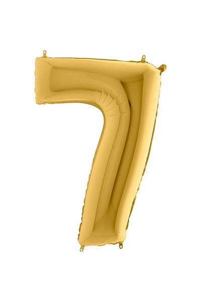 Huzur Party Store 100cm Large Foil Balloon 40 Inc Yellow Gold Gold Number 7