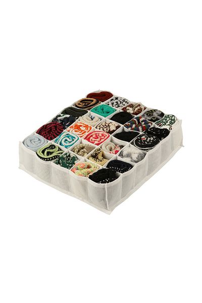 Ion 30 Compartment Honeycomb Compartment Drawer Organizer - White Sweater, T-Shirt, Shawl and Towel Organizer