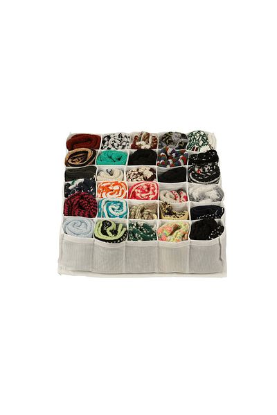 Ion 30 Compartment Honeycomb Compartment Drawer Organizer - White Sweater, T-Shirt, Shawl and Towel Organizer
