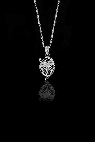 Doğan Silver Kadın Kalpli Telkari Işlemeli Gümüş Kolye Dgn20564