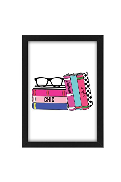 yhfoto Шик книга - Декоративна картина за книга 30x40 черна рамка - маса А3 -...