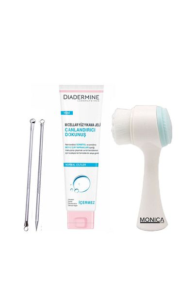 Diadermine Face Washing Gel Refreshing Touch + Monicatime Facial Cleansing Brush + Acne Cleanser