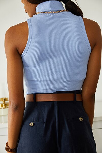 XHAN Dámská košilka s rolákem bez rukávů 1KZK2-10835-12