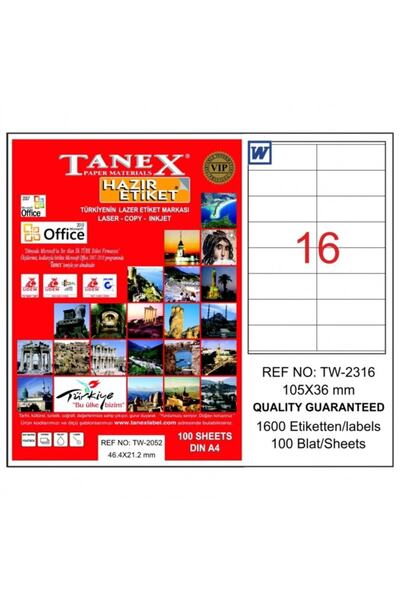 Tanex Tw-2316 laserska etiketa 105x36 mm Tw2316las10100