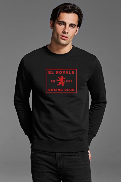 QIVI سويت شيرت رجالي من Riverdale El Royale Boxing Club مطبوع باللون الأسود ب...