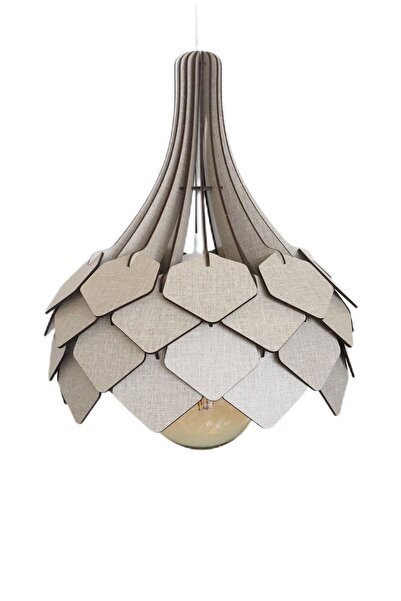 3D SERGİ Dekoratif Ahşap Buket Avize Vizon