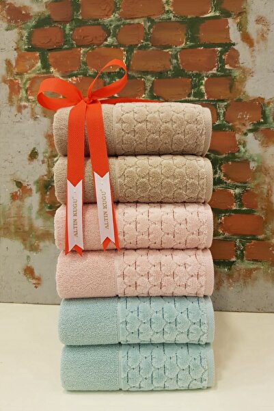 Özdilek Adria Havlu 6'lı - Kahve Pembe Mint