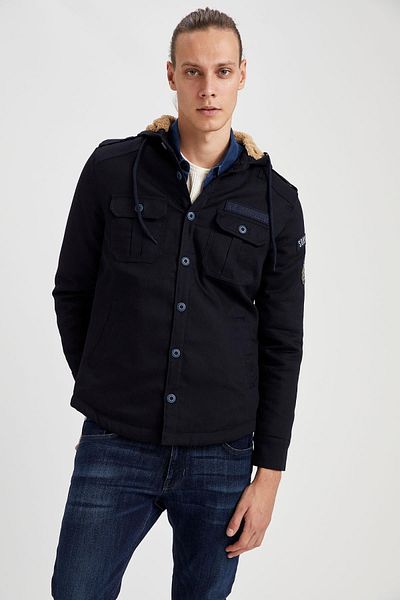 DeFacto Яке с дълъг ръкав и качулка Slim Fit с мека кожа отвътре