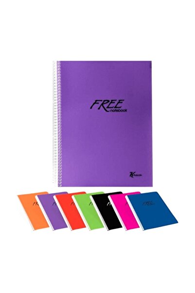 KESKİN COLOR A5 Free Plastik Kapak Defter Spiralli 120 Yaprak Kareli 450152-99