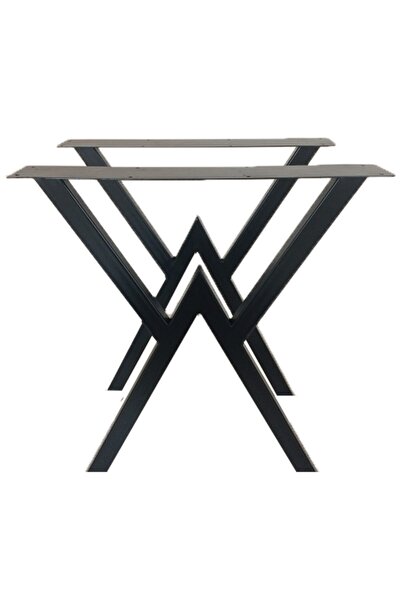 Grande Home Metal Büyük Vakko Ahşap Ve Kütük Masa Ayağı 40mm X 80mm Profil 2 Li Set