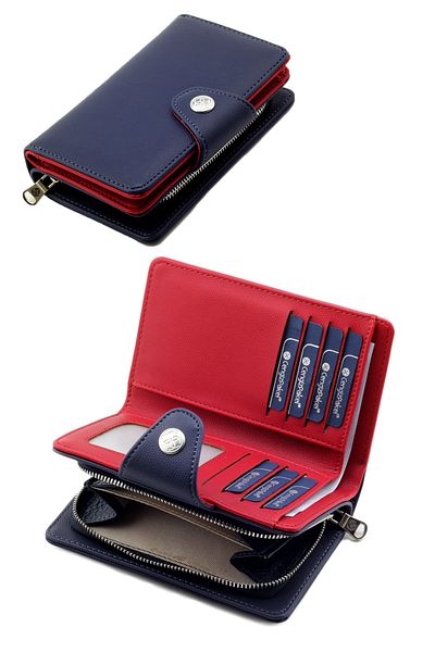 CENGİZ PAKEL Medium Size Navy Blue-red Wallet