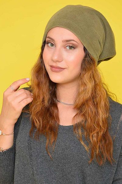 lovebox Women's Khaki Fleece Beret Neck Collar That Can Be Used in Two Different Ways