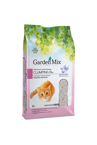 Gardenmix Kedi Kumu Iri Kalın Taneli Bebek Pudra Kokulu Bentonit 10 Lt