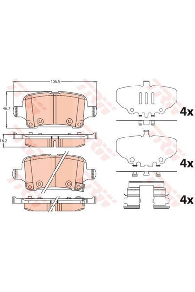 TRW Gdb2184 13517694 Arka Fren Balatası Opel Insıgnıa B 17 17>