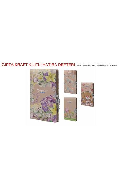 Gıpta Cusătură cu fir blocat Caiet de însemnări cu copertă Kraft 14x20-96yp