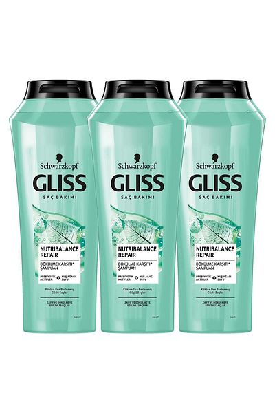 Gliss Nutribalance Repair - Anti-Hair Loss 500ml X 3 Shampoo