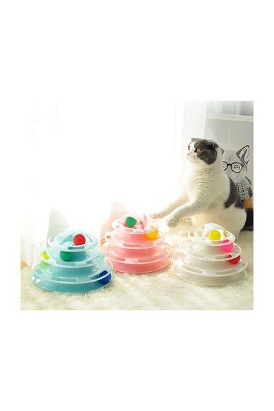 Glipet Tower Of Tracks 4 Tiers Round Cat Toy 24 X 13 Cm White