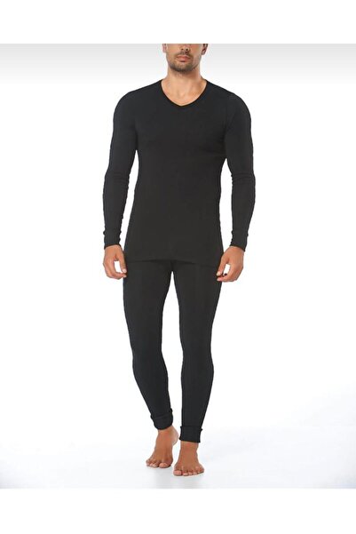 KOTA Ανδρικό Μαύρο Θερμικό Εσώρουχο Σετ Άνω και Κάτω