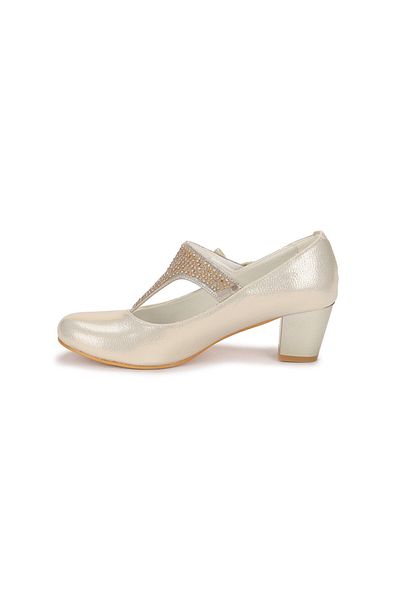 Kiko Kids Fata - Pantofi de balerina cu toc de 4 cm aurii