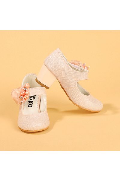 Kiko Kids Balerini Roz Fete - Pantofi Toc 4 cm
