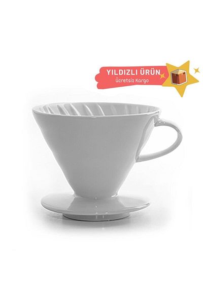 Un Caffe Ceramic Dripper White V60 02 Filter Coffee Brewing Equipment