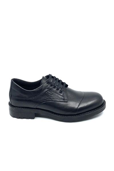 Fosco Black Genuine Leather Rubber Sole Warm Lining Winter Men's Shoes 7520 551 600