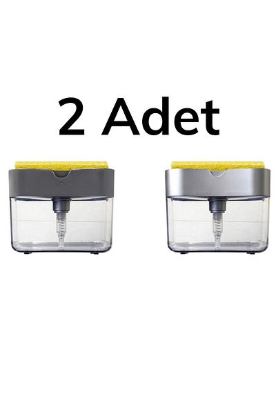 Buffer Set of 2 Two in One Push-Push Practical Liquid Soap Dispenser Pump and Dishwashing Sponge