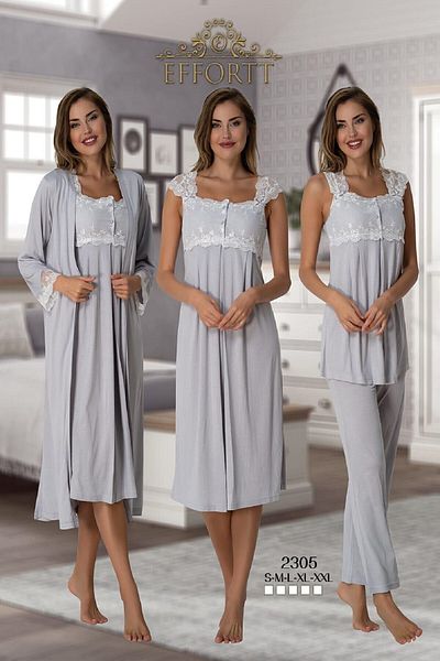 Effortt Gray Maternity Maternity Set - Women's 4-Piece 2305