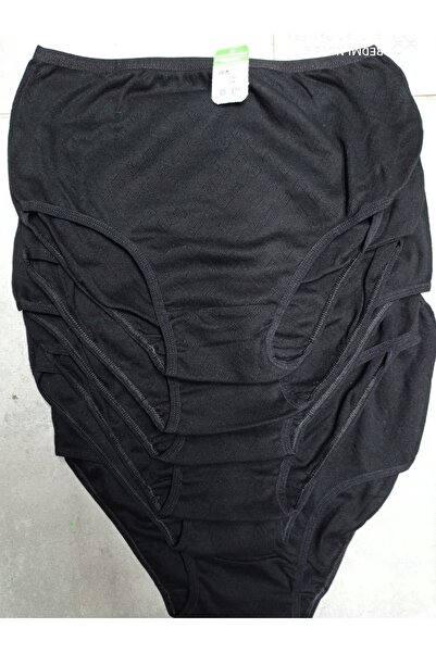 İki Yıldız Kadın Siyah Termal 3lü Transferli Ribana Kalpli Yüksek Bel Külot