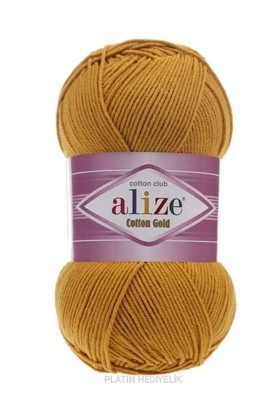 Alize ( 5 قطع ) قطن ذهبي 2 خيوط محبوكة يدويًا من الخردل سترة سترة خيط وشاح سترة
